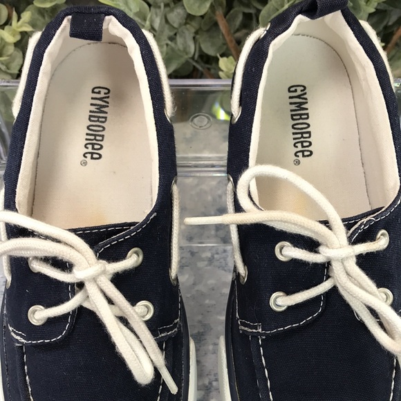 Gymboree Navy Canvas Lace Up Boat Shoe Boys 2M ☀️Gently Pre-Loved Condition☀️ - Picture 4 of 10